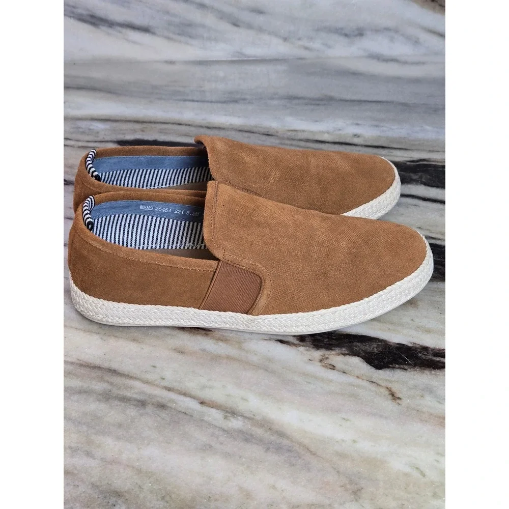 Stacy Adams Mens Tan Espadrille‎ Slip On Memory Foam Sneakers 25454-221 8.5M